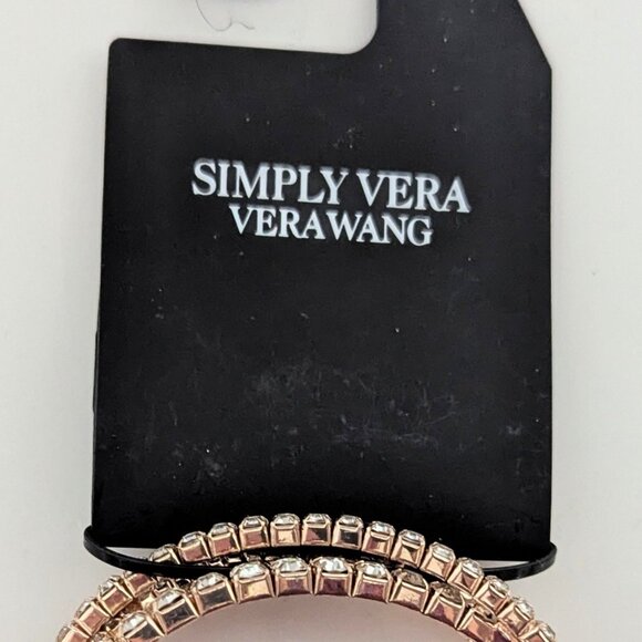 Simply Vera, Vera Wang Rhinestone Cuff Bracelet w/ a rose gold tone and crystals - Picture 5 of 5